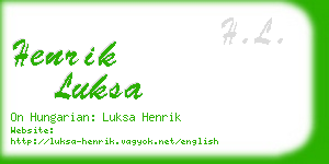 henrik luksa business card